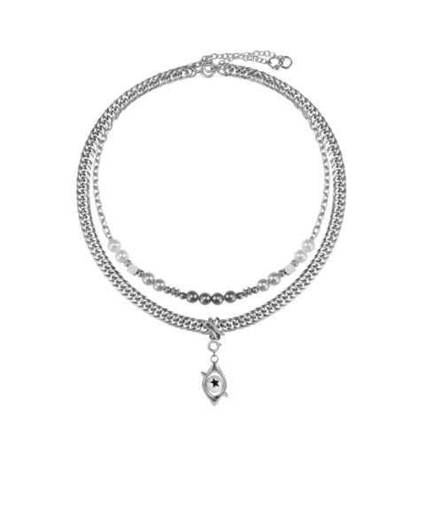 Многослойное колье Eye & Chains