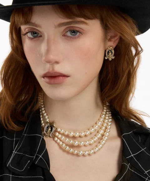 Многослойное колье Pearl Horseshoe — изображение 4