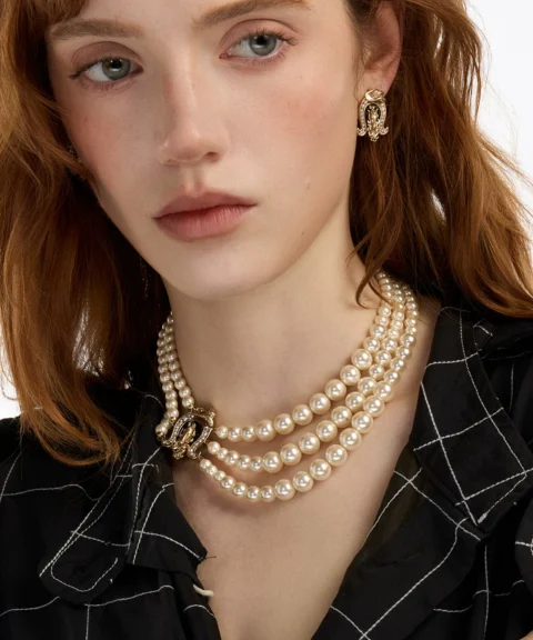 Многослойное колье Pearl Horseshoe — изображение 5