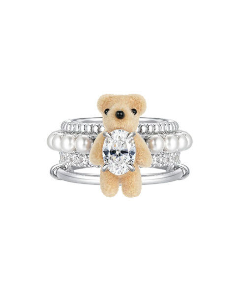 Кольцо Mini Flocked Bear Pearl