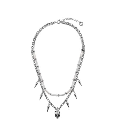 Колье Siren Skull & Black Stone